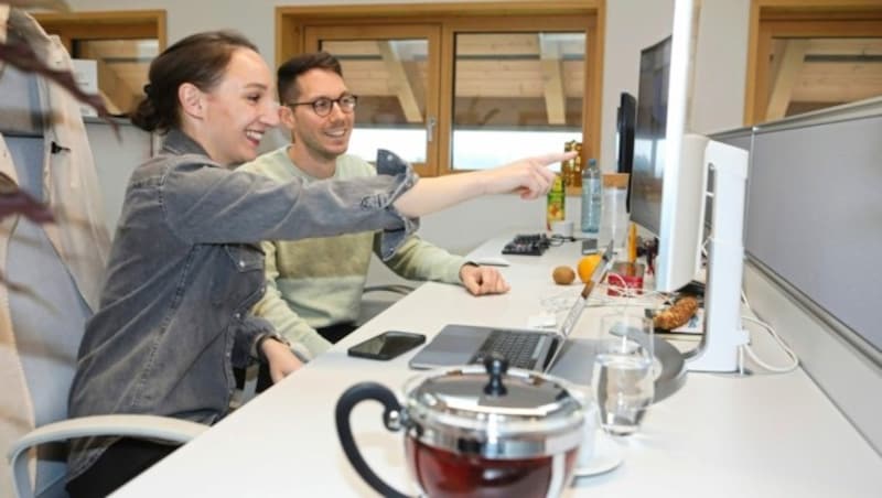 René Tanczos und Cathrin Marth sind mit ihrer Agentur in den Co-Working Space übersiedelt. (Bild: Carina Fenz)