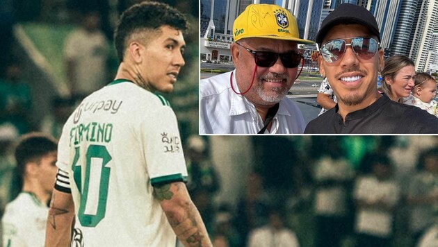 Roberto Firminos Papa erlitt im Urlaub in Dubai einen Herzinfarkt.  (Bild: instagram.com/roberto_firmino, instagram/larissa_peereira, krone.at-kreativ)