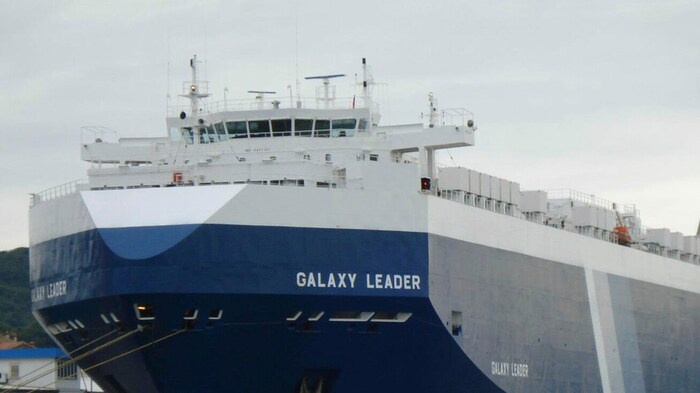Das Schiff „Galaxy Leader“ fährt unter der Flagge der Bahamas.