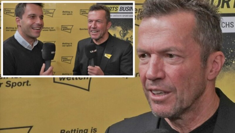 Lothar Matthäus stand Michael Fally Rede und Antowrt. (Bild: krone.at)