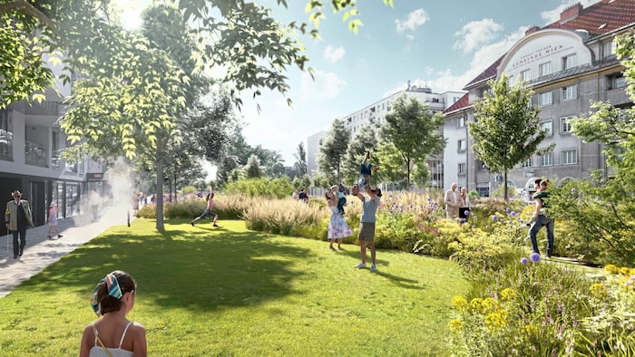 Neue Bäume und ein „Straßenpark“. Die Wagramer Straße bekommt mehr Aufenthaltsqualität.