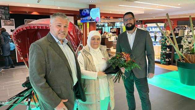 „Dankeschön“ Mahrhauser, Tafallari und Draxler (Bild: Therme Linsberg)