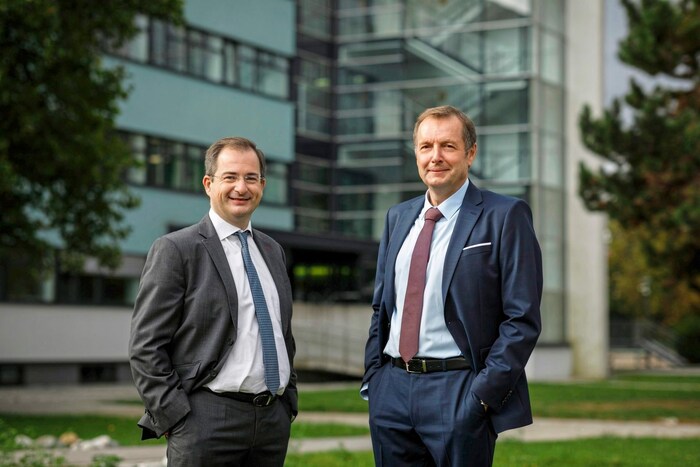 Netz Burgenland Geschäftsführer Florian Pilz und Wolfgang Trimmel.