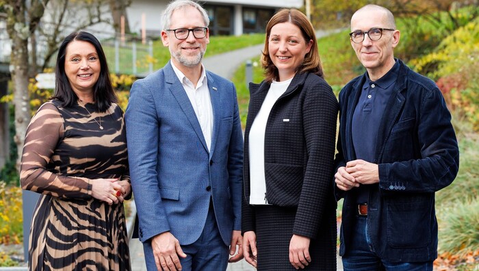 Die neue Caritas-Führungsriege Melanie Balaskovics, Alexander Bodmann, Nora Tödtling-Musenbichler und Walter Schmolly (v.l.)