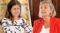 Sind sich uneinig: SPÖ-Soziallandesrätin Doris Kampus (links) und KPÖ-Klubobfrau Claudia Klimt-Weithaler (Bild: Christian Jauschowetz, LT-Stmk/Fischer, Krone KREATIV)