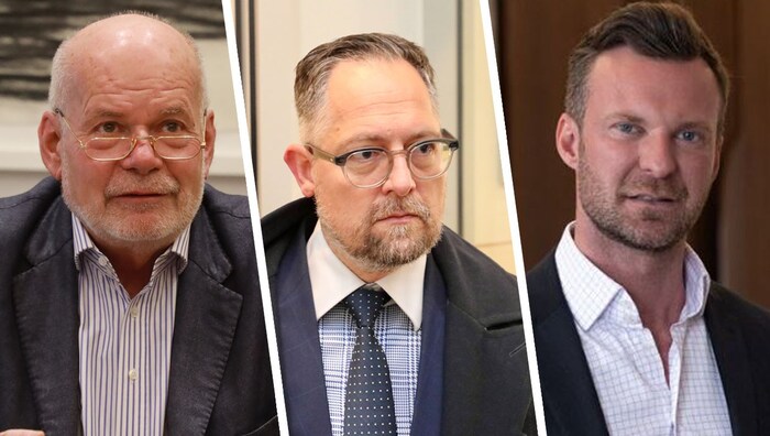 Prominente Anwälte, u. a. Manfred Ainedter, Norbert Wess und Philipp Wolm (v. li.), verteidigen. ...