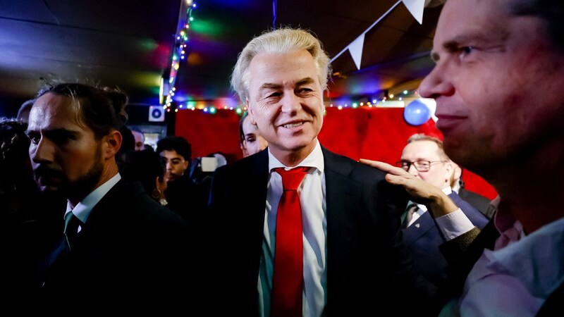 Geert Wilders nach dem Wahlsieg seiner Partei (Bild: AFP)