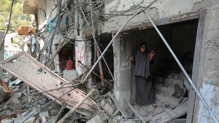 Ein zerstörtes Haus im Gazastreifen