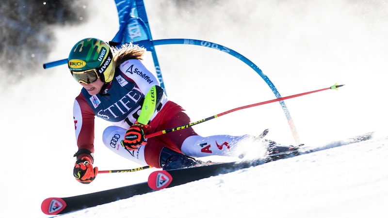 Katharina Liensberger und Co. hatten im Riesenslalom heuer große Probleme. (Bild: GEPA pictures)