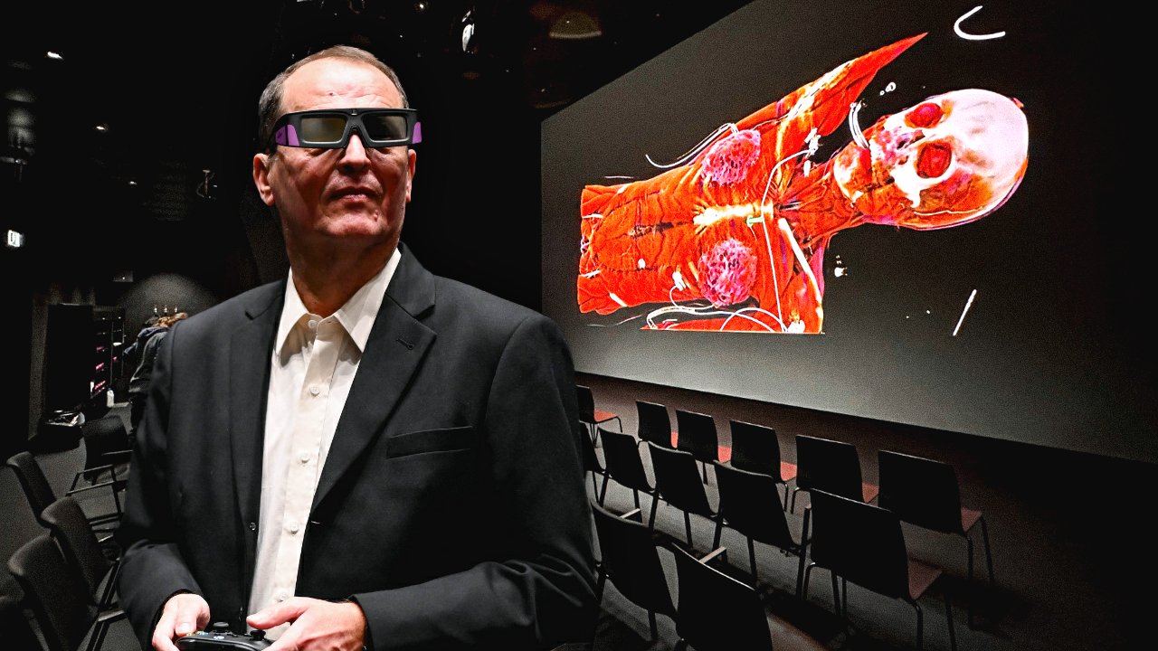 Wenn Professor Franz Fellner und seine Studenten die 3D-Brille aufsetzen, steht wieder eine Anatomie-Vorlesung an der Linzer Uni am Stundenplan. (Bild: Markus Wenzel, Krone KREATIV)