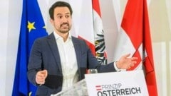 Christoph Wiederkehr bei seiner Grundsatzrede in der Akademie der Wissenschaften zum Thema Integration in Österreich (Bild: SEPA.Media Martin Juen)