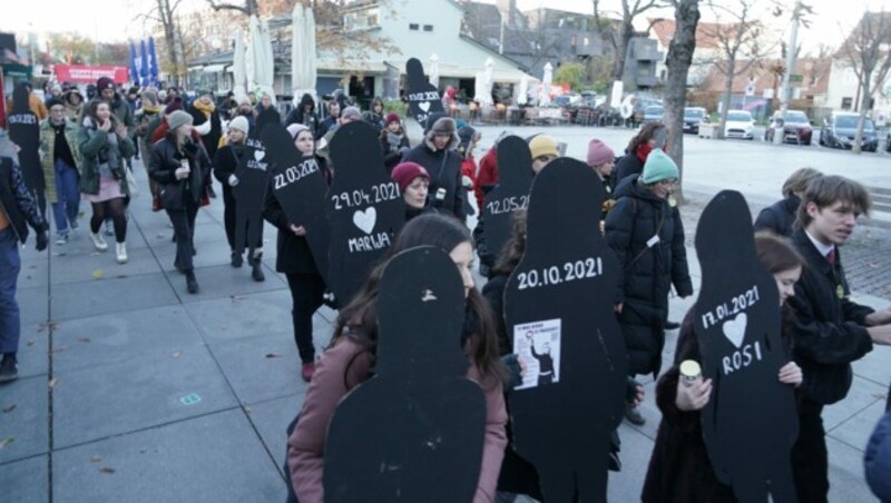 Gedenkmarsch gegen Femizide am Samstag in Graz (Bild: Sepp Pail)