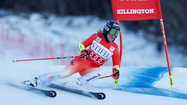 Lara Gut-Behrami holt im zweiten Riesentorlauf den zweiten Sieg. (Bild: GEPA pictures)