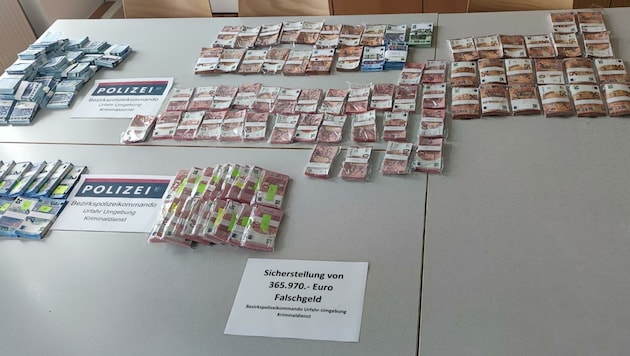 Dieses Falschgeld wurde von der Polizei sichergestellt. (Bild: LPD Oberösterreich)