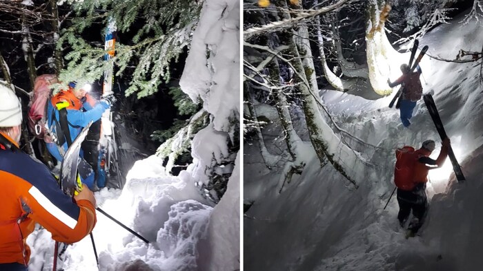 Die Steilheit des Geländes und große Neuschneemengen erschwerten den Einsatzkräften die Suche ...