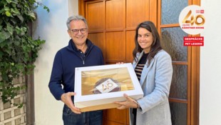 Michael Oberwalder mit Redakteurin Manuela Karner