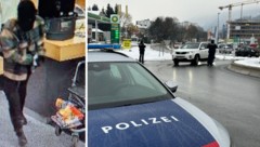 Eine Großfahndung nach dem Täter läuft. (Bild: Polizei Tirol/zoom.tirol/Krone KREATIV)