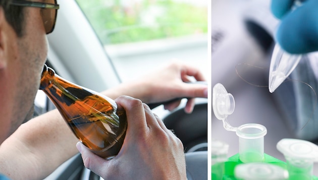 Drinking and driving is never a good idea: if a hair test is carried out afterwards, it can result in lifelong cuts to your driving license. (Bild: APA/Picturedesk Krone KREATIV,)