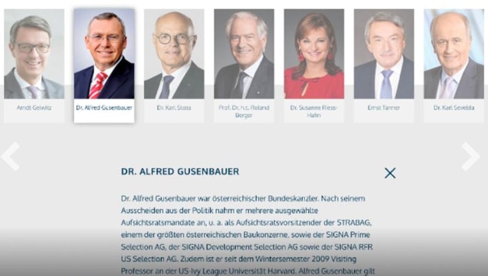 Alle Informationen zum prominent bestetzten Beirat der Signa Holding sind bei „Wartungsarbeiten“ ...