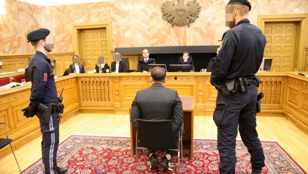 Der erstangeklagte Ungar (26) vor dem Richtersenat (Bild: Tröster Andreas, Krone KREATIV)
