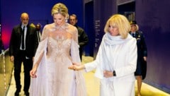 Königin Maxima legte in einem Transparent-Dress von Designerin Iris van Herpen einen strahlenden Auftritt hin. (Bild: Dutch Press Photo Agency / Action Press / picturedesk.com)