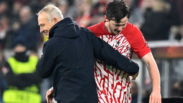 Christian Streich mit ÖFB-Teamstürmer Michael Gregoritsch