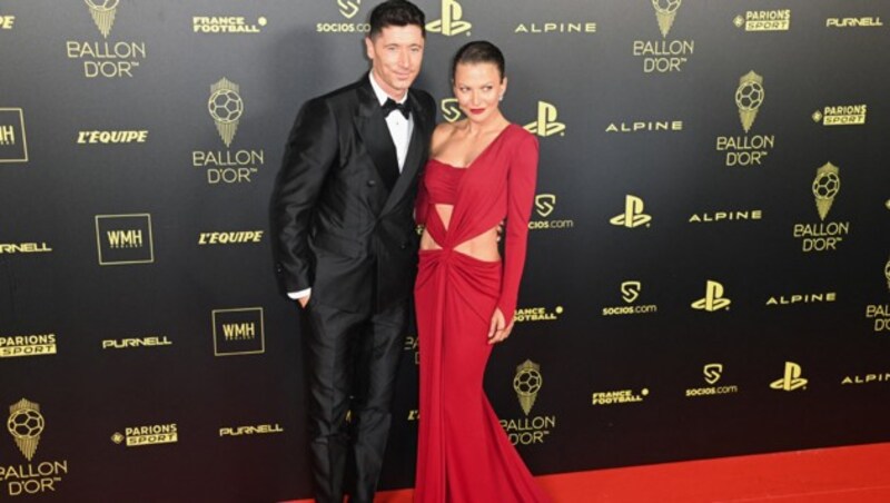 Anna Lewandowska und Robert Lewandowski (Bild: APA/AFP/Alain JOCARD)