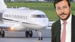 Vielflieger René Benko: Sein langjähriger Pilot sitzt seit Ende Juni im Vorstand seiner Laura Privatstiftung. (Bild: Kronen Zeitung/Christof Birbaumer, APA/Roland Schlager, Krone KREATIV)