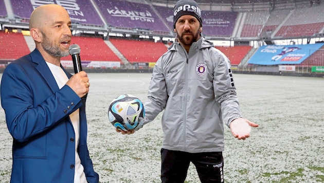 Austria-Manager Zakany und Boss Gorenzel (li.) hatten keine Freude mit der Absage. (Bild: ZVG)