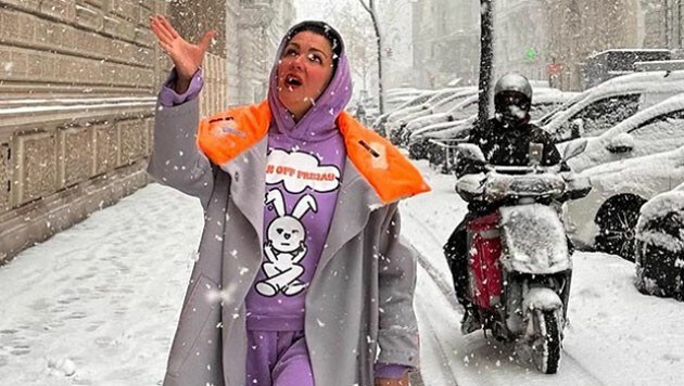 Wien versinkt im Schnee - das kann ein „russisches Mädchen“ wie Anna Netrebko nicht verschrecken. (Bild: www.instagram.com/anna_netrebko_yusi_tiago)