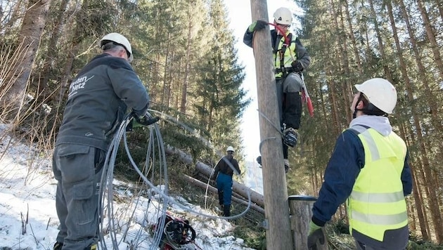 150 Monteure der Kärnten Netz arbeiteten mit Hochdruck an der Beseitigung der Schäden. (Bild: Kärnten Netz)