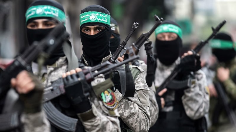 Members of the armed arm of Hamas (Bild: SAID KHATIB)