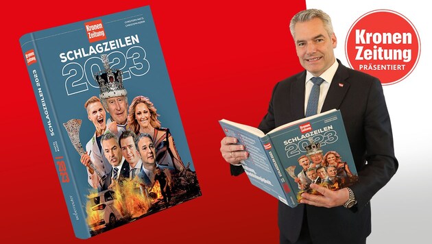 Kanzler Karl Nehammer blätterte bereits gespannt im neuen „Krone“-Buch. (Bild: Jöchl Martin, Krone KREATIV)