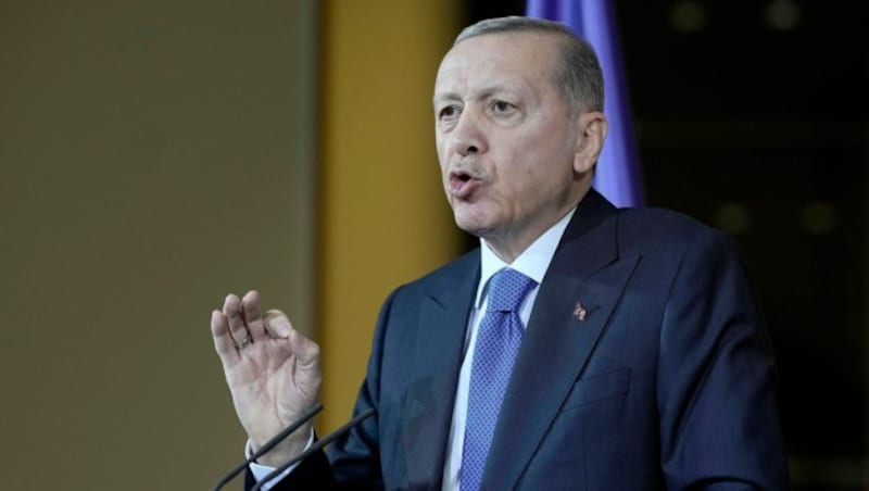 Der türkische Präsident Recep Tayyip Erdogan bezeichnet Israels Vorgehen im Gazastreifen als „Terrorismus“. (Bild: AP)