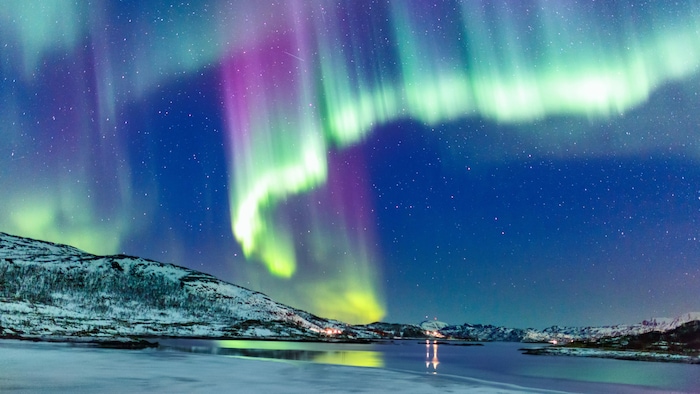 Nordlichter in Lappland im Winter