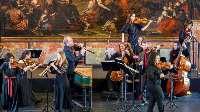 The orchestra recreation in action