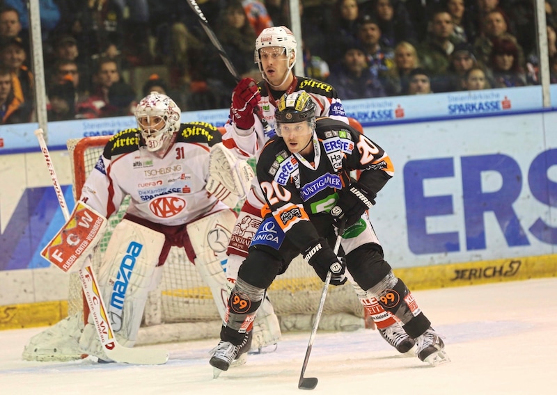 Thomas Vanek (in Schwarz) geigte in Graz auf. (Bild: Sepp Pail)