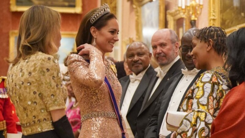 Prinzessin Kate zeigte sich trotz der Schmutzkampagne durch Omid Scobie bei dem Event strahlend und entspannt.  (Bild: APA/AFP/POOL/Jonathan Brady)