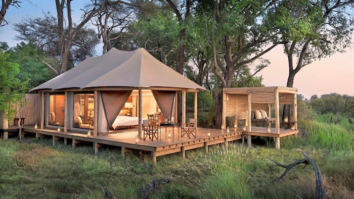 Schlafen im Zelt - wie in „Jenseits von Afrika“ - im Nxabega Okavango Tented Camp.