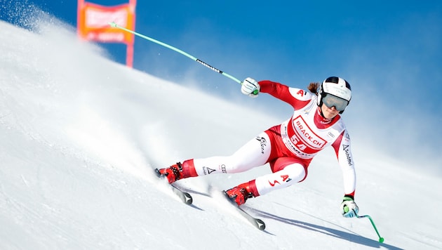 Emily Schöpf fühlt sich auch auf der WM-Abfahrt von 2017 in St. Moritz wohl. (Bild: GEPA pictures)