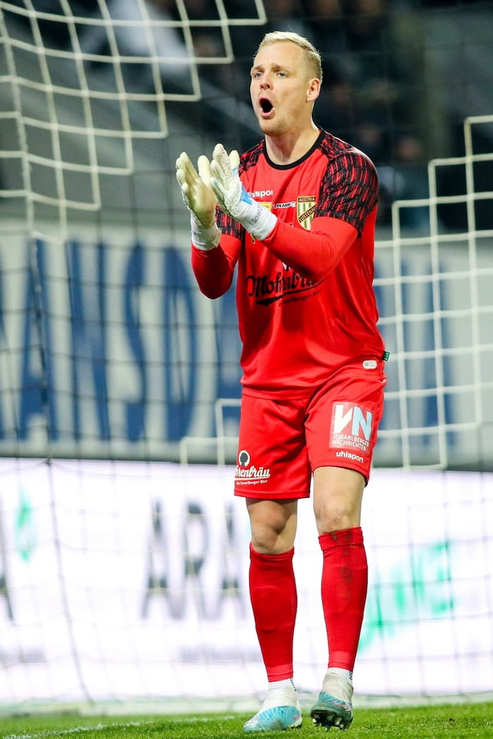 Goalie Domenik Schierl sprach nach der Derbypleite gegen Altach klare Worte.