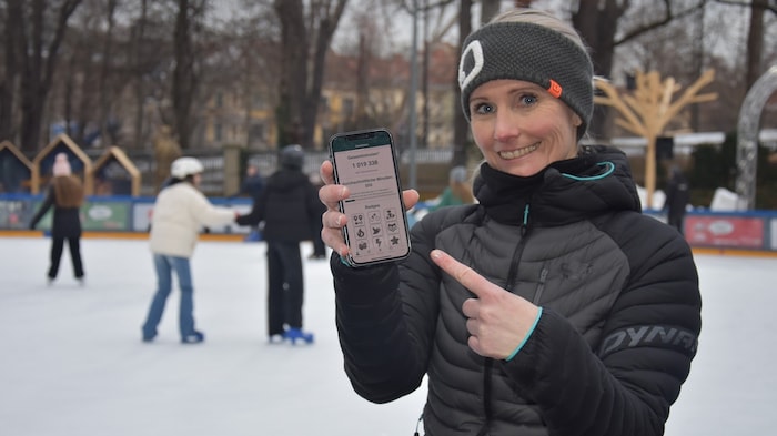 Bewegungsminuten können bei verschiedenen Aktivitäten gesammelt werden - etwa beim Eislaufen...