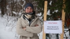 Jaqueline Gerlach stellte nach mehreren ungustiösen Vorfällen ein Warnschild auf. (Bild: Tröster Andreas)