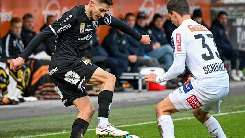 Sandro Ingolitsch (l.) ist der Bruder von Trainer Fabio Ingolitsch, der mit Altach in Verbindung gebracht wird. (Bild: GEPA pictures)