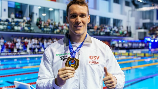 Bernhard Reitshammer jubelt über EM-Gold für Österreich! (Bild: GEPA pictures)