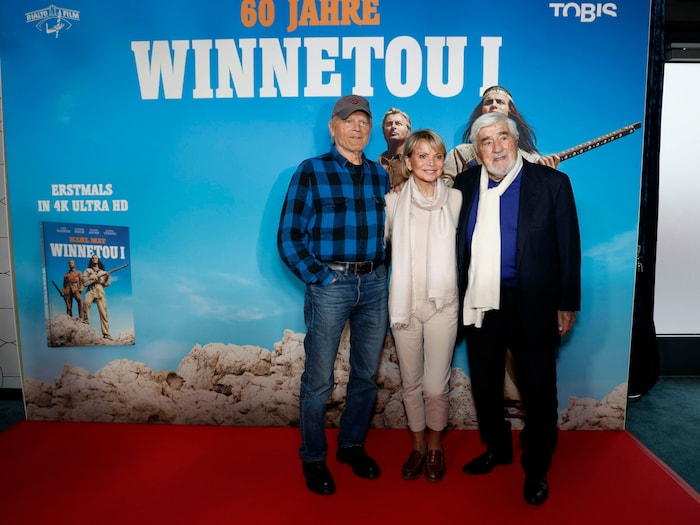 Terence Hill, Uschi Glas und Mario Adorf beim Screening zum 60. Jubiläum des Kinofilms „Winnetou ...