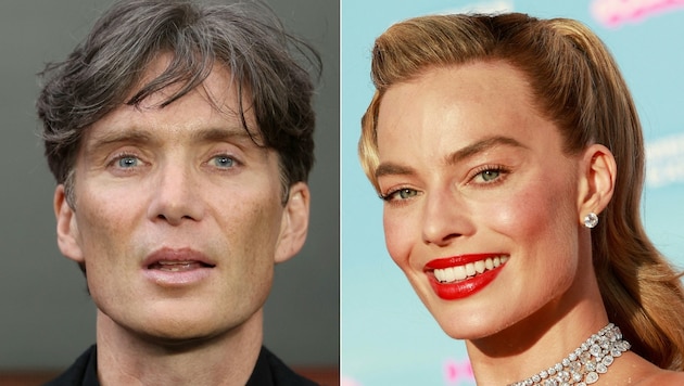 Cillian Murphy und Margot Robbie sind für US-Schauspieler-Preise nominiert. (Bild: APA/AFP/HENRY NICHOLLS, Michael Tran)