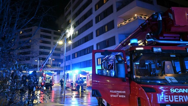 Das Feuer brach im vierten Stock eines Hochhauses in Wien aus. (Bild: MA 68)