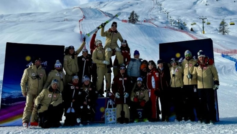 Ihr Team ließ Grill hochleben. (Bild: Ski Austria)