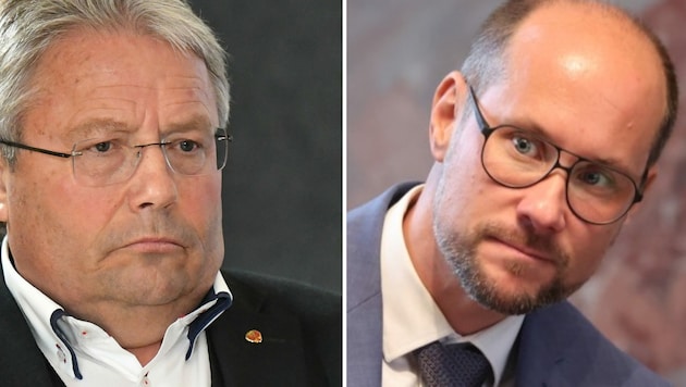 Das politische Duell zwischen Mario Gerber (re.) und Franz Hörl um die WB-Spitze birgt viel Sprengstoff in sich - da könnten die berühmten Hackl’n noch tief fliegen. (Bild: Christof Birbaumer, Erich Spiess)